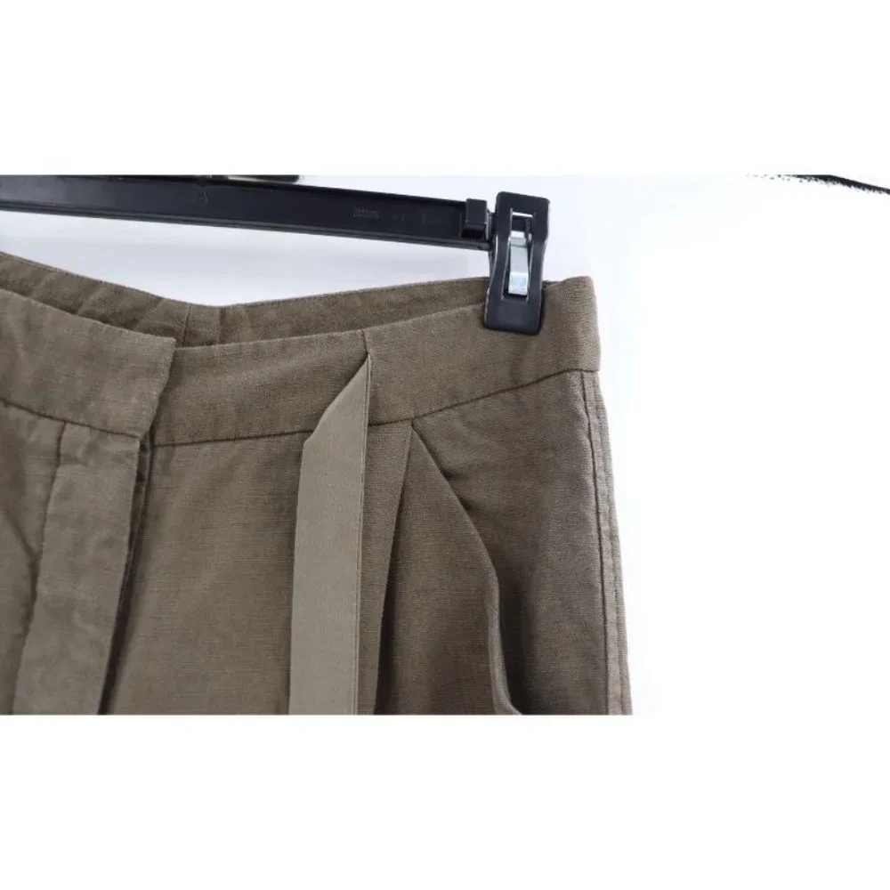 wilfred women’s 00 Allant pants linen olive green belted pockets cuffed‎ cropped